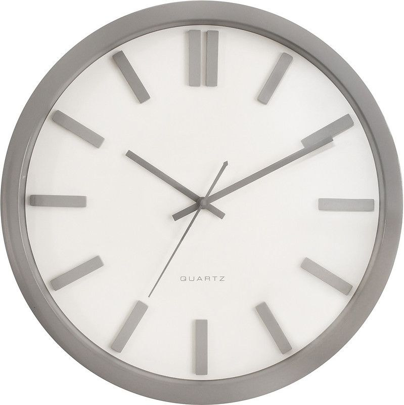 eCraftIndia Analog 35.56 cm X 35.56 cm Wall Clock  (Grey, With Glass, Standard)