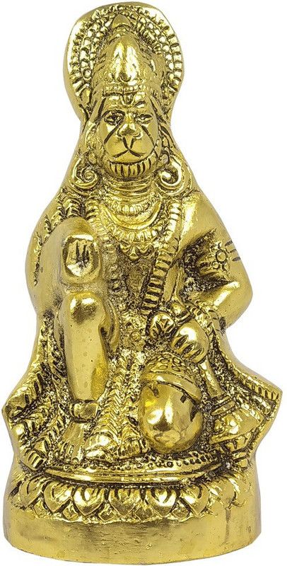 Utkarsh Hindu God Lord Sitting Bajrangbali, Hanuman Ji Statue Idol Sculpture Decorative Showpiece - 15 cm  (Polyresin, Multicolor)