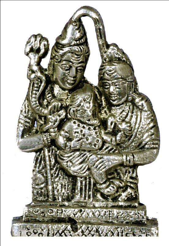jy Shiv Pariwar God Idol Panchdhatu Lite Silver Colour Decorative Showpiece - 6 cm  (Metal, Silver)