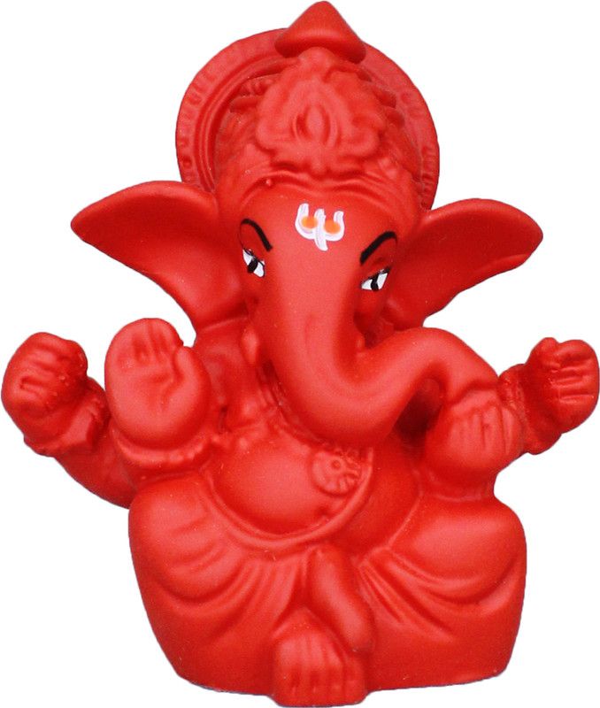 vinayakmoorti Ganesh Idol For Car Dashborad Ganesha Statue (7x3x6)(Red Color) Decorative Showpiece - 7 cm  (Polyresin, Red)