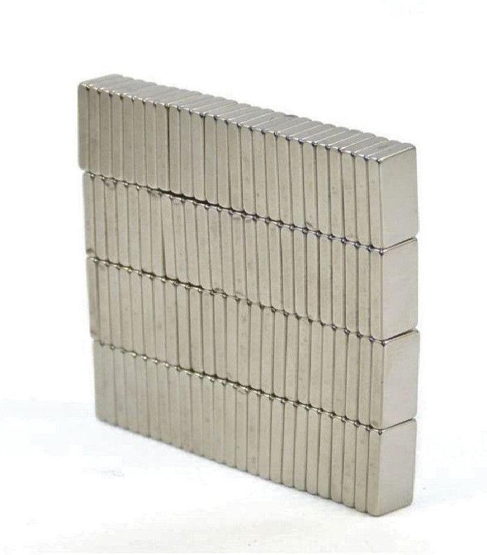 ART IFACT 100 Pieces of 10mm x 5mm x 2mm Neodymium Magnets - N52 Rectangular Magnets - Rare Earth NdfeB Magnets - For DIY, School Project or Commercial Usage Fridge Magnet, Multipurpose Office Magnets, Magnetic Paper Holder Pack of 100  (Silver)