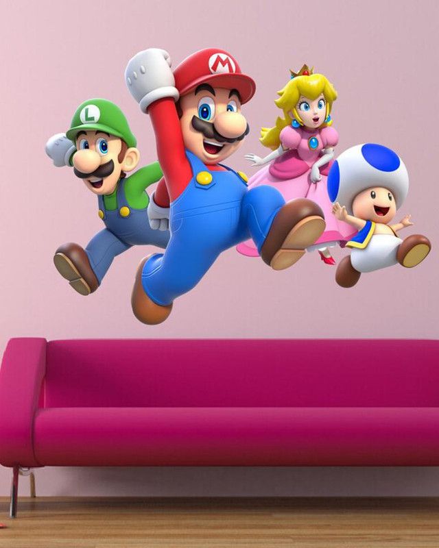 Approach home Decor 60 cm super mario wall stickers 3d Self Adhesive Sticker  (Pack of 1)