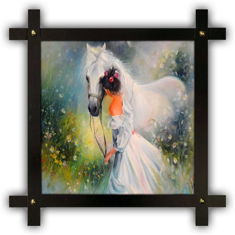 Poster N Frames Cross Wooden Frame Hand-Crafted with photo of Modern Arts 18292-crossframe Digital Reprint 16.5 inch x 16.5 inch Painting  (With Frame)
