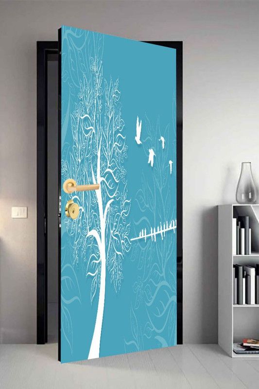 QTH 29.8 cm QTH Graphics Dor-4822 Design Door Sticker Self Adhesive Sticker  (Pack of 1)