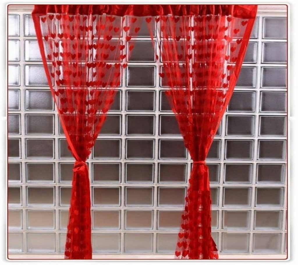 Heart shaped Net Curtain - 2 pcs