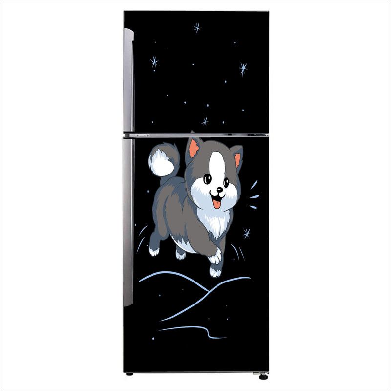 Advait Designs 60 cm Advait Designs Decorative cat poster great dane cartoon art Extra Large Fridge Sticker Self Adhesive Sticker  (Pack of 1)