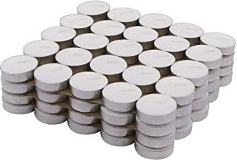 Eon White Wax Tealight Candles (Set of 50, Unscented) Candle  (White, Pack of 50)