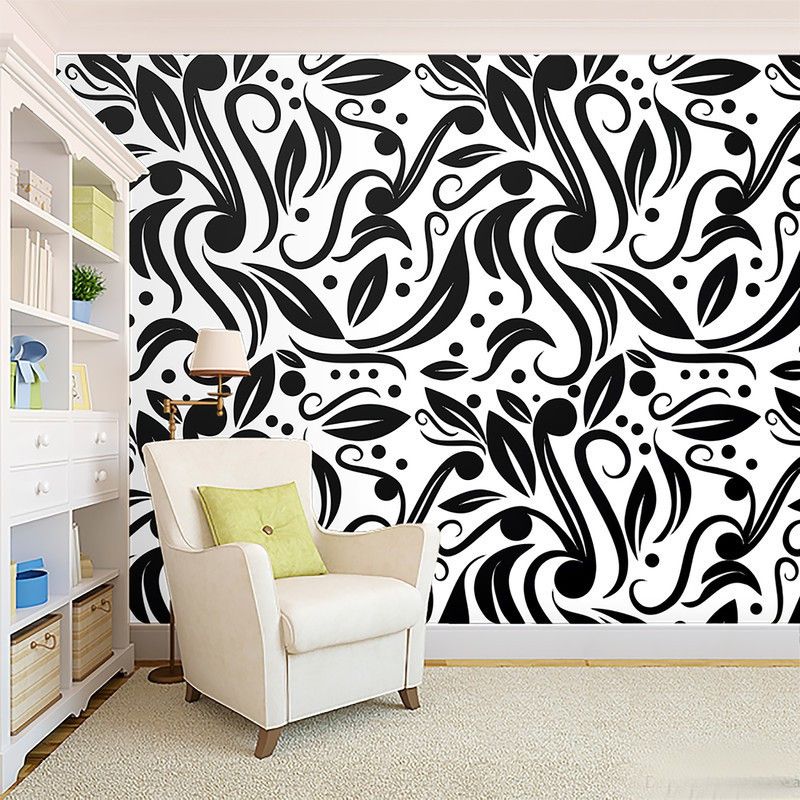 decorative india Nature White, Black Wallpaper  (127 cm x 40 cm)