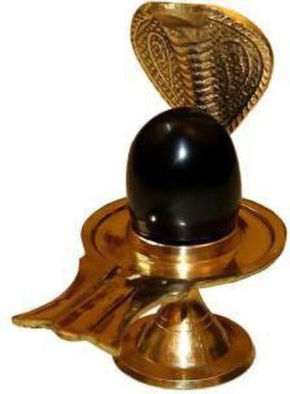 Shv Black Shaligram Shiva Ling Jalheri1 Decorative Showpiece - 10 cm  (Brass, Gold, Black)