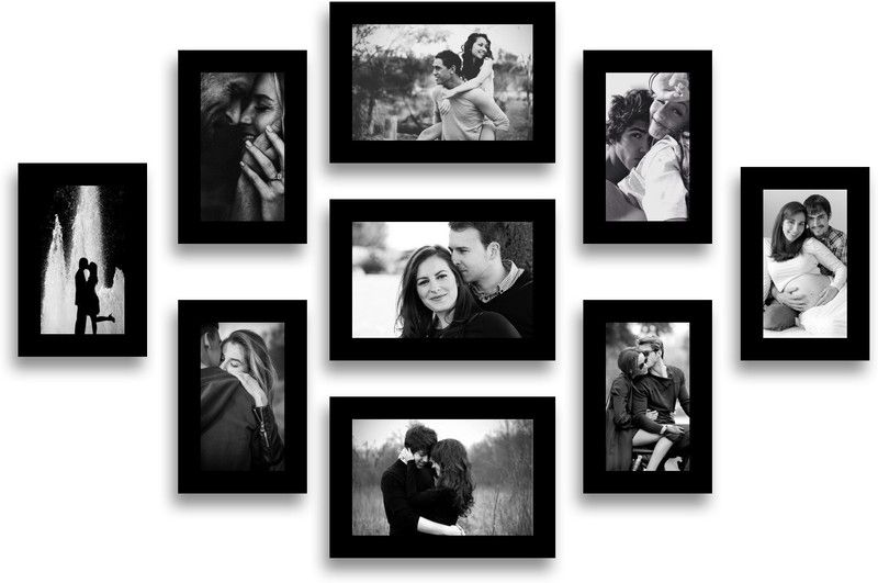 SWADESI STUFF MDF Personalized, Customized Gift Best Friends Reel Photo Collage gift for Friends, BFF with Frame, Birthday Gift,Anniversary Gift Wall  (Black, 9 Photo(s), 6 frame : 4x6 inch, 3 frame : 5x7 inch)