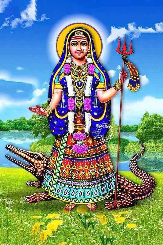 Goddess Khodiyar Maa Religious Waterproof Vinyl Sticker Poster || (20 inch X 30 inch) btcan2924-4 Fine Art Print  (30 inch X 20 inch)