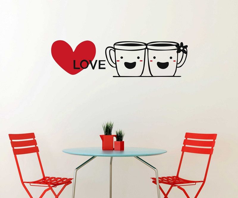 fuzzy 95 cm Cup of Love Self Adhesive Sticker  (Pack of 1)