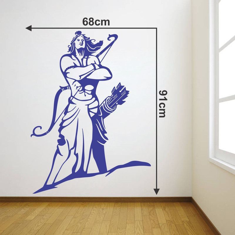 AriseDecor 91 cm Shree Ram Wall Sticker and Home Décor Self Adhesive Sticker  (Pack of 1)