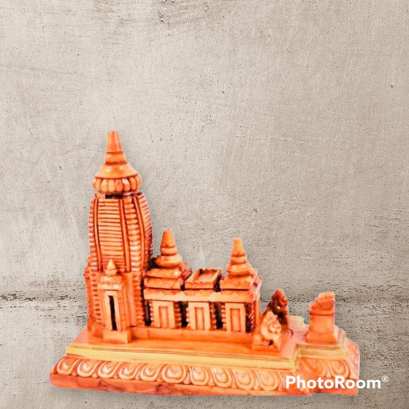 Jagannath Dham Jagannath Dham lord Jagannath marbel idol Decorative Showpiece - 15 cm  (Marble, Orange)