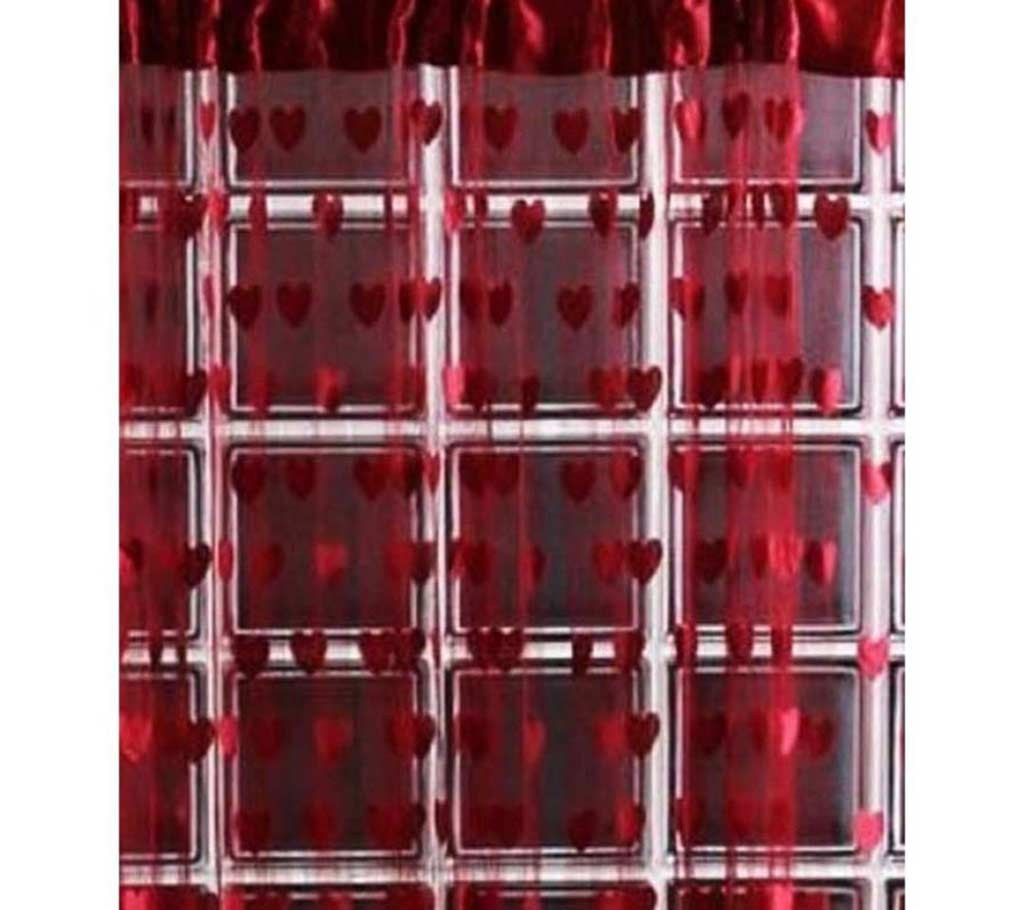 Handloomhub red heart net curtain(2 pc)