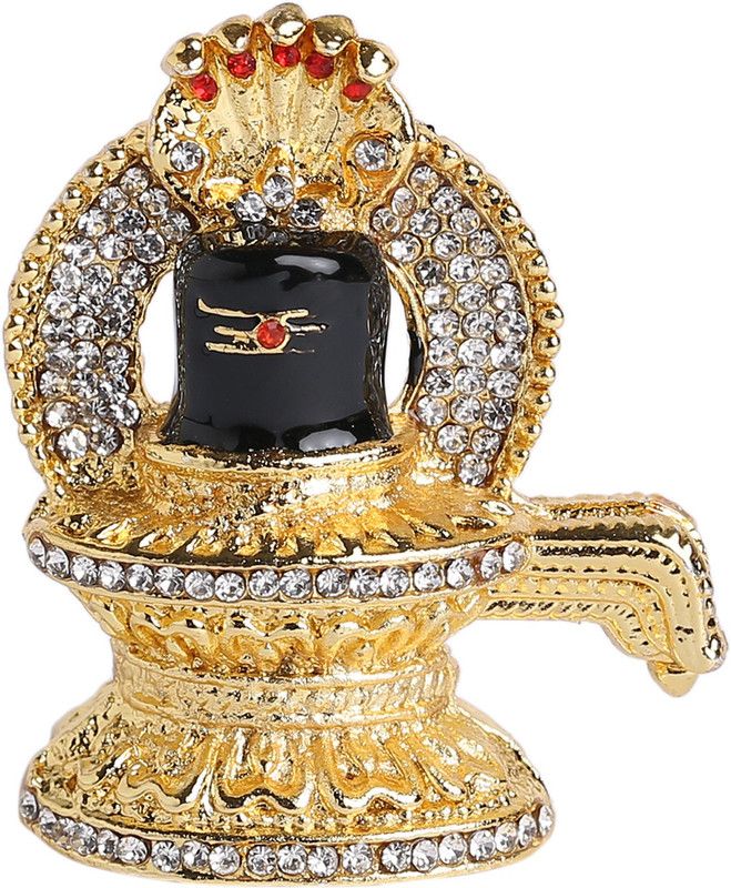 jagriti enterprise Matel Shivling with Stone Work for Car Dashboard, Study, Decor, Room Experience Decorative Showpiece - 10 cm  (Metal, Multicolor)