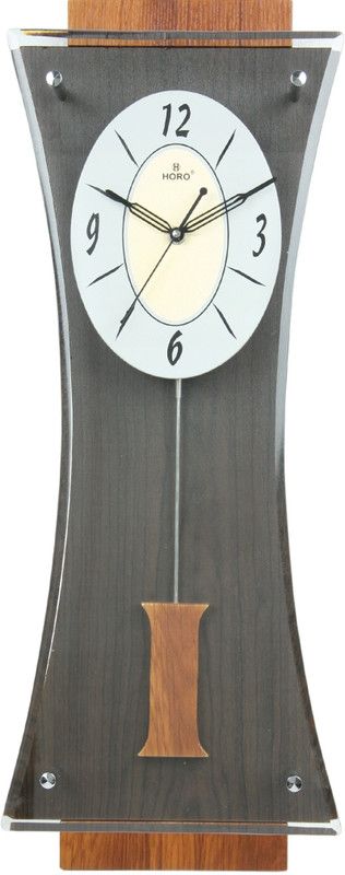 HORO Analog 51.8 cm X 22.98 cm Wall Clock  (Multicolor, With Glass, Pendulum)