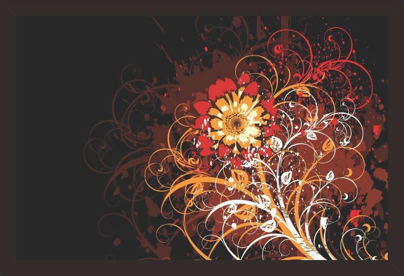 Mad Masters Mad Masters Colorful Flowers 1 Piece wooden framed painting |Wall Art | Home Décor | Painting Art | Unique Design | Attractive Frames Digital Reprint 12 inch x 18 inch Painting  (With Frame)