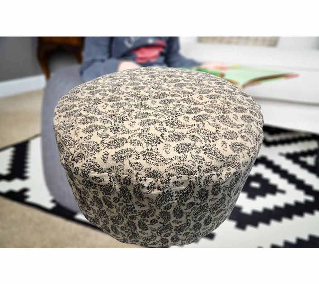 Jute cotton round pouf 