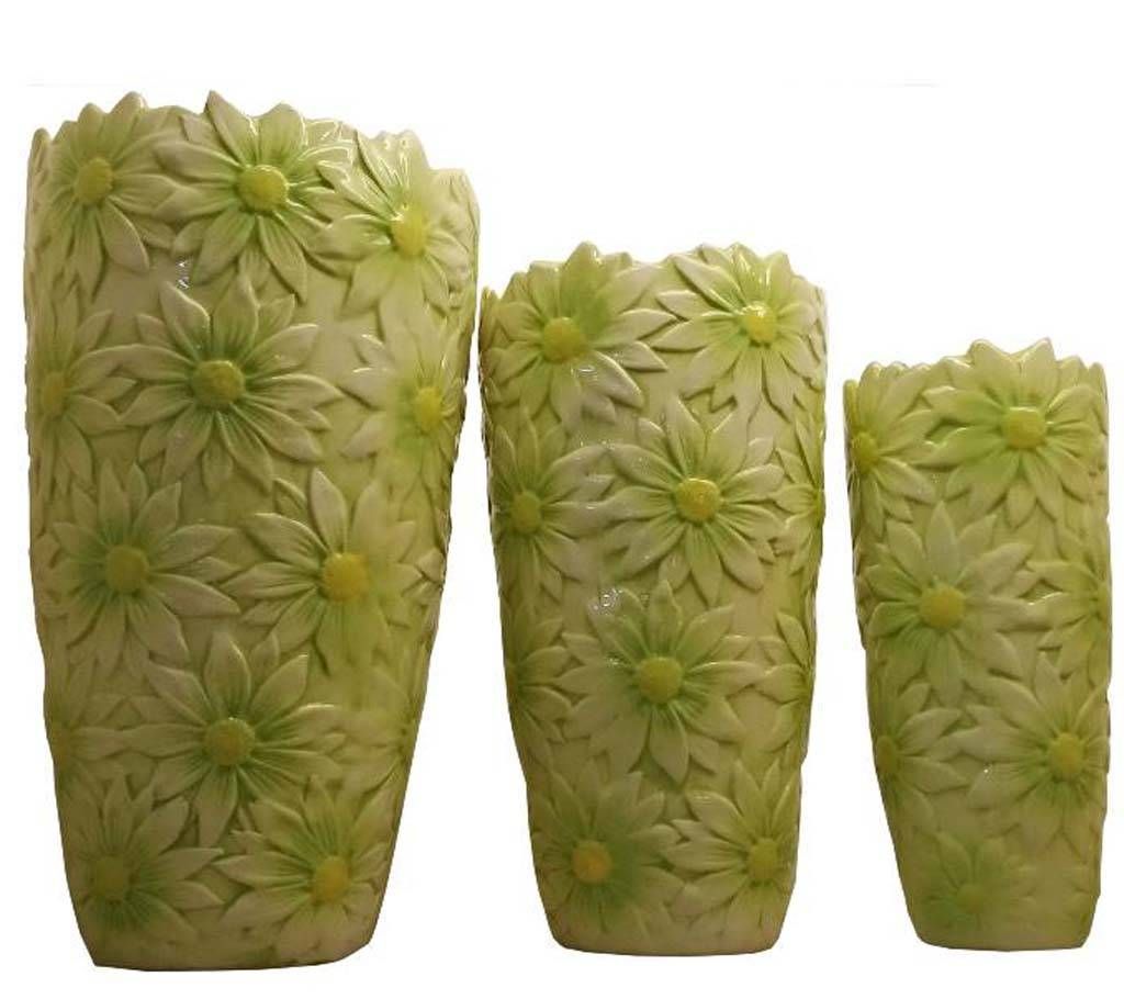 Decorative Floral Showpiece - Set of 3 Pieces