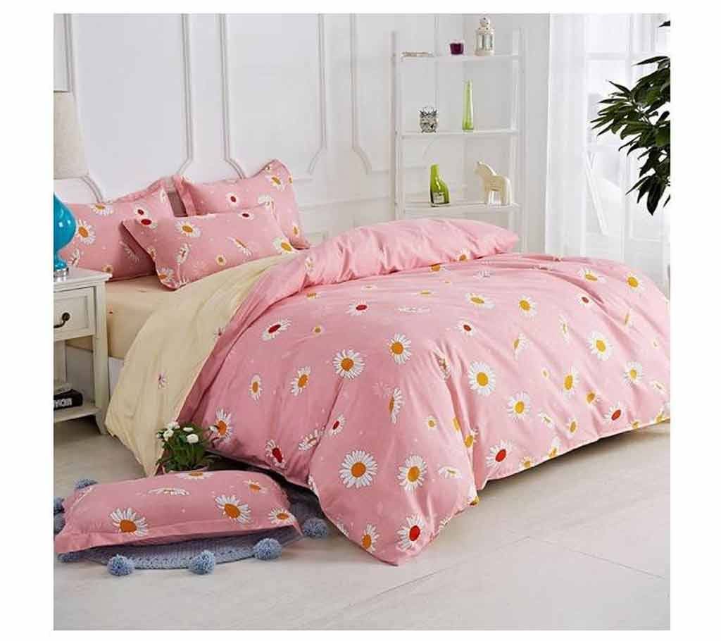 Poly-Cotton Double Size Bed Sheet Set - 4 Pieces