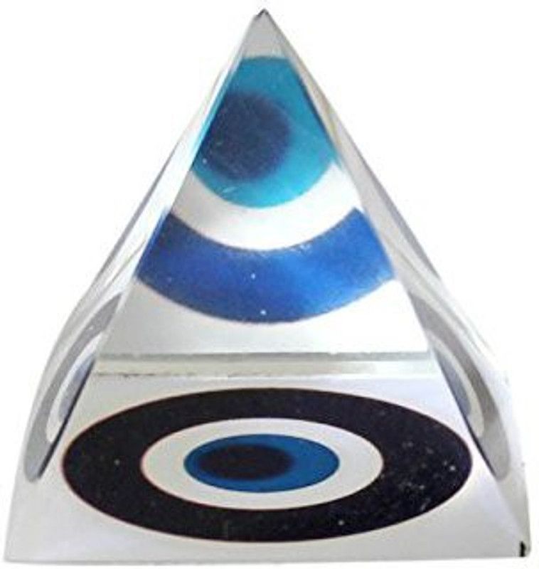 Ryme Evil Eye Crystal pyramid Decorative Showpiece - 10 cm  (Crystal, Clear)