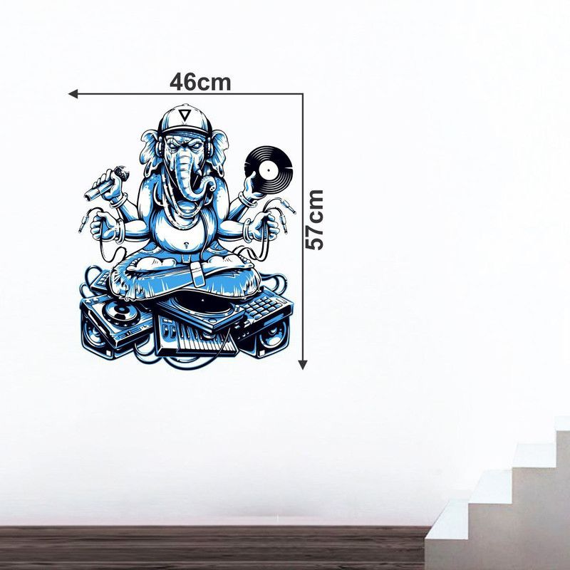AriseDecor 49 cm Ganesh Ganpati Wall Sticker and Home Décor Self Adhesive Sticker  (Pack of 1)