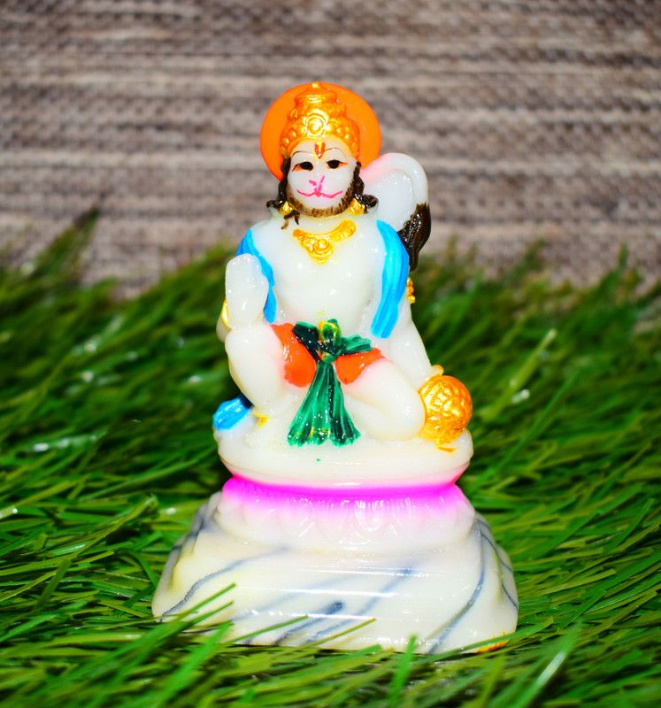 SPLICE Lord Shree Hanuman Ji Statue for Car Dashboard Decorative Showpiece - 10 cm  (Polyresin, Multicolor)