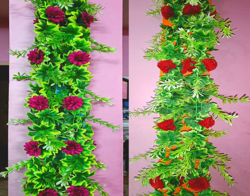 Dynamic Retail Global Multicolor Dahalia Artificial Flower  (65 inch, Pack of 2, Vine & Creepers)