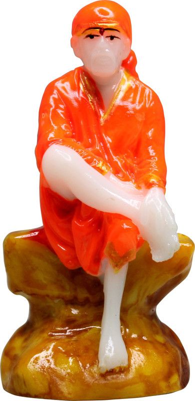 vinayakmoorti Saibaba Idol Sai Baba Murti Sai Baba Statue For Home Puja (3.5 x 2 x 2) Decorative Showpiece - 9 cm  (Marble, Multicolor)