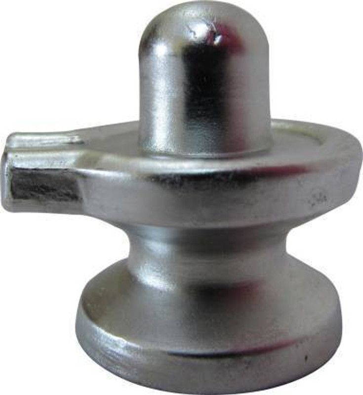 SBBCO Parad (Mercury) Shiva Ling/Shivling Decorative Showpiece - 5 cm  (Paper Mache, Silver)