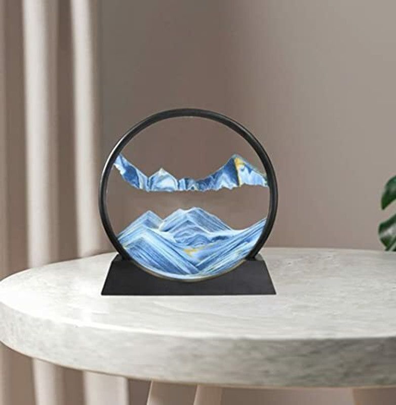 HVG TRADERS Decorative Showpiece - 18 cm  (Glass, Blue)