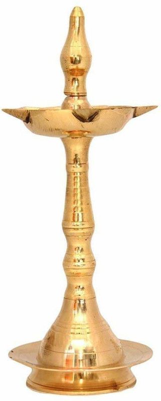 Brass (Pack of 2) Table Diya Set  (Height: 8 inch)
