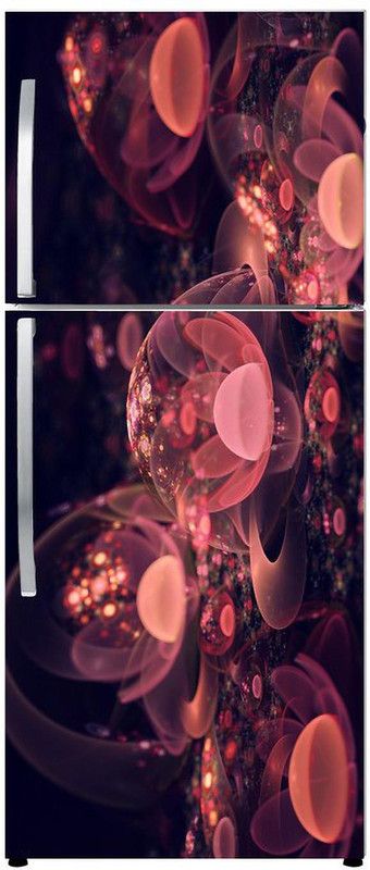 Advance Home Décor 60 cm 3d flowers in under bubble with lighting decorative poster extra large fridge sticker (pvc vinyl covering area 61cm X 160cm ) Self Adhesive Sticker  (Pack of 1)