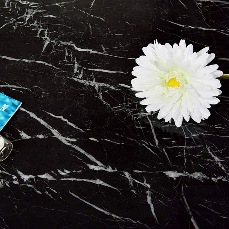 Splendid 200 cm Black Glossy Marble Self Adhesive Wallpaper 60 x 200 cm Self Adhesive Sticker  (Pack of 1)