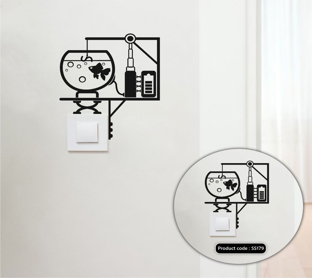 Energy From Fish Tank Switch & Socket Vinyl Decals Removable High Quality Wall Sticker - DDecorator
