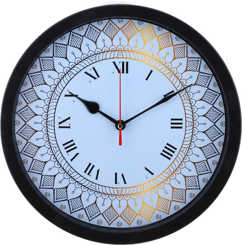 PANDEY CREATION Analog 30 cm X 30 cm Wall Clock  (Blue, With Glass, Standard)