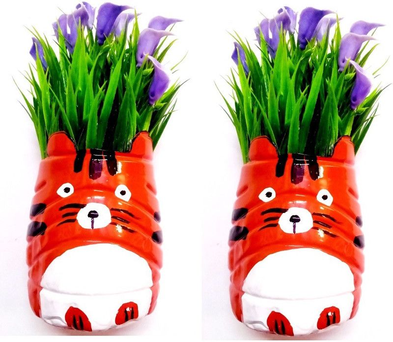Green Plant indoor Flower2313 Wild Artificial Plant with Pot  (7 cm, Multicolor)