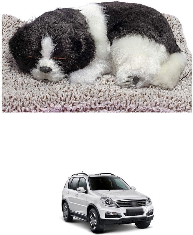PRTEK Cute Sleeping Dog for Car, Home Interior, Office Work Table Designs 313 Decorative Showpiece - 8 cm  (Brass, Multicolor)