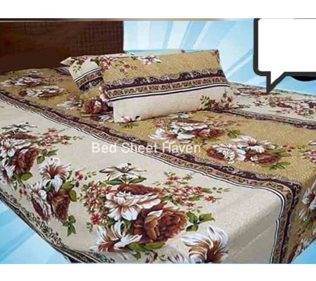 King Size Bedsheet with Two Pillow Cover - 7.5 X 8 Feet -