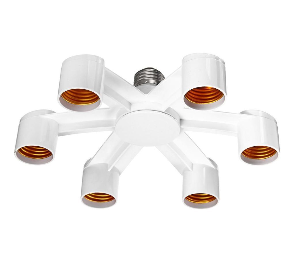 Led Light Bulb Adapter Holder Socket Base Splitter Converter 6 Heads