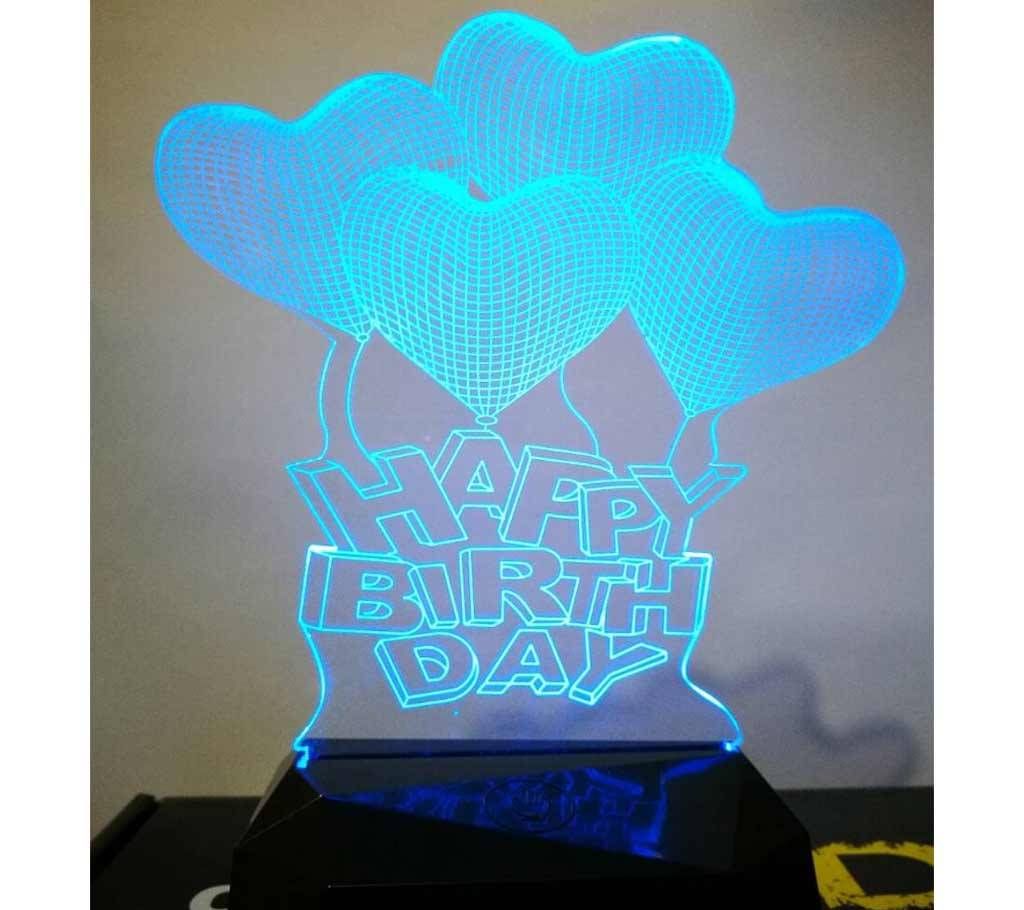 Creative 3D LED Happy Birthday Lamp 