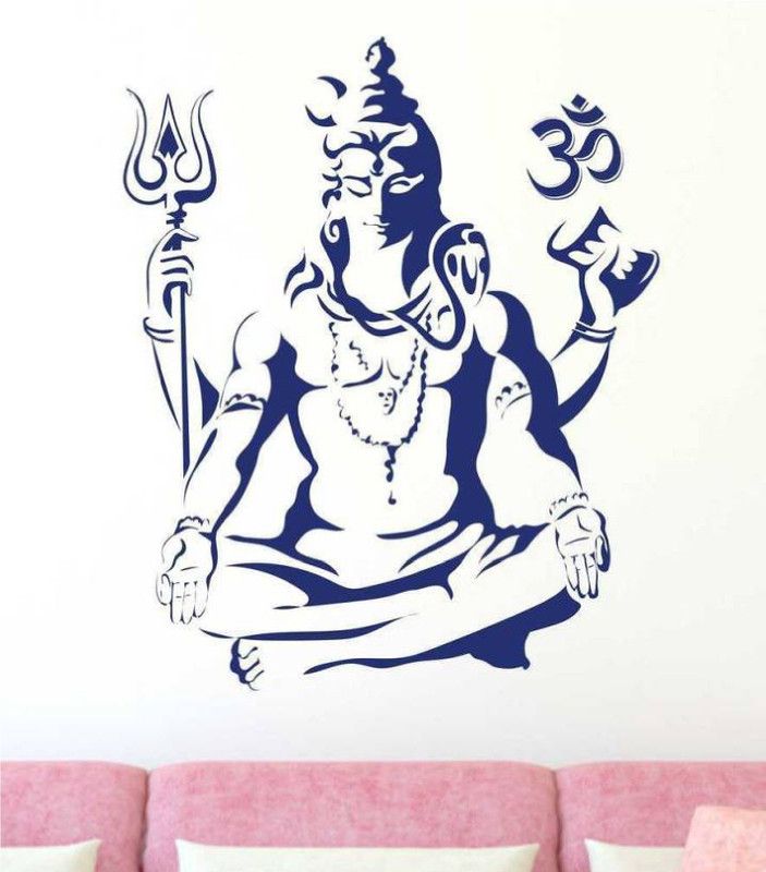 marvellous 70 cm m_jaimahadev Self Adhesive Sticker  (Pack of 1)