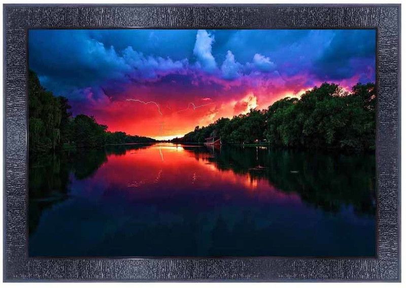 pnf Landscape hand painting scenery art Wood Frames with Acrylic Sheet (Glass)27492 Digital Reprint 10 inch x 14 inch Painting  (With Frame)