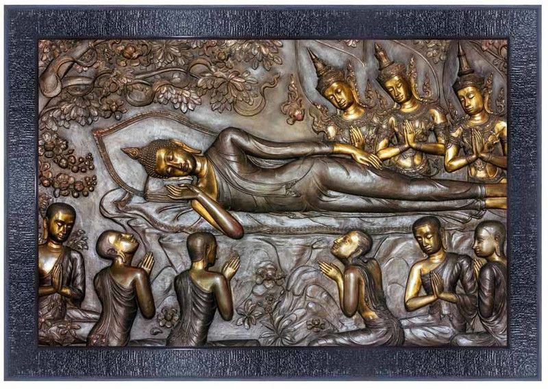 pnf Buddha Wood Photo Frames with Acrylic Sheet (Glass)28045 Digital Reprint 10 inch x 14 inch Painting  (With Frame)