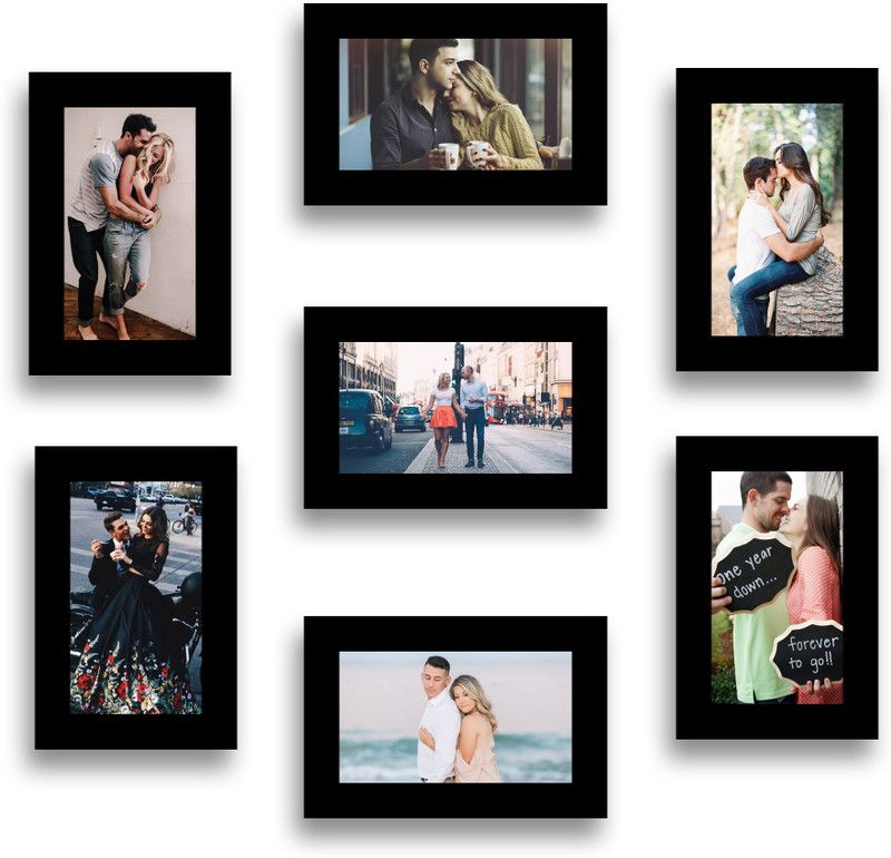 SWADESI STUFF MDF Personalized, Customized Gift Best Friends Reel Photo Collage gift for Friends, BFF with Frame, Birthday Gift,Anniversary Gift Wall  (Black, 7 Photo(s), 7 frame : 4x6 inch)