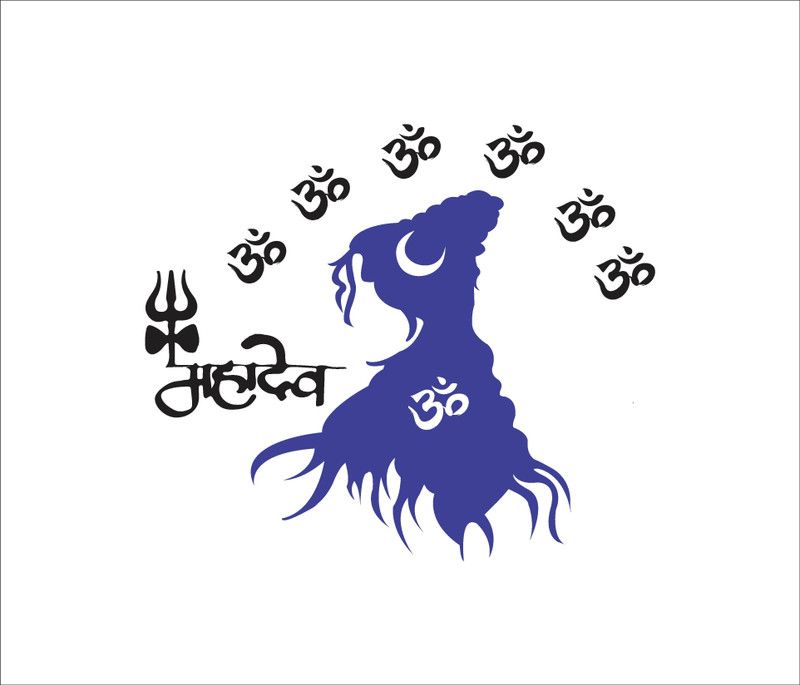 Khatwal Enterprises 70 cm The lord shiva Self Adhesive Sticker  (Pack of 1)