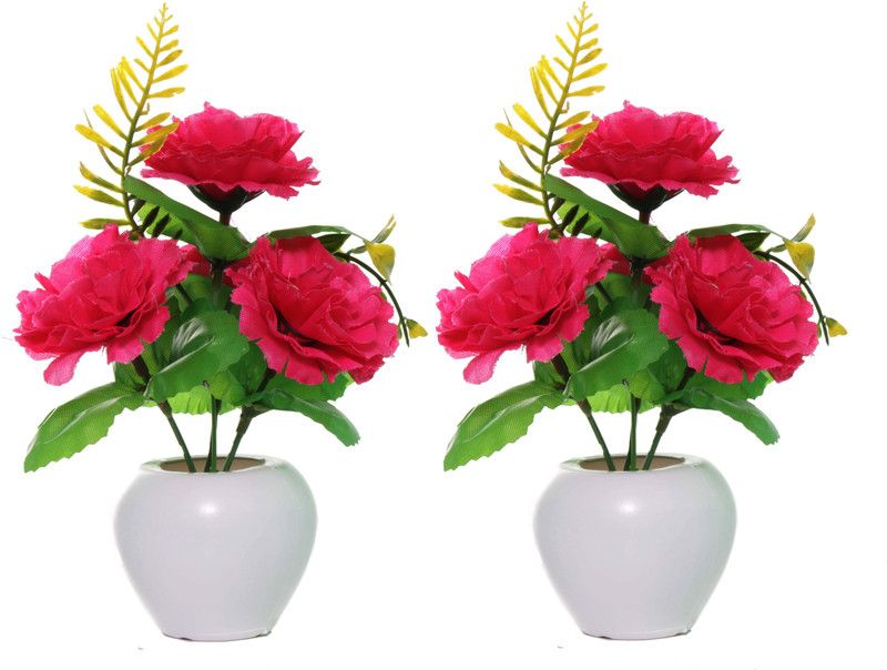CHAUDHARY FLOWER Beautiful Daisy Flower For Home Office & dianing table Décor Pink Daisy Artificial Flower  (17 inch, Pack of 1, Flower with Basket)