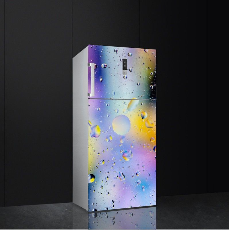 Byte Studio 60 cm 3D Water Dropes Colorfull Fridge Sticker Self Adhesive Sticker  (Pack of 1)