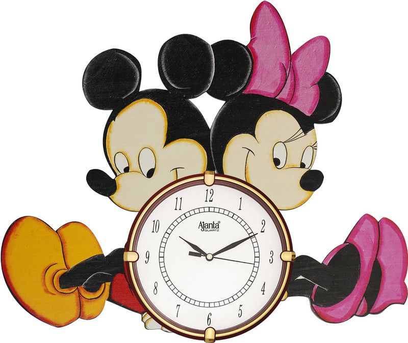 AJANTA Analog 30 cm X 40 cm Wall Clock  (Red, With Glass, Standard)